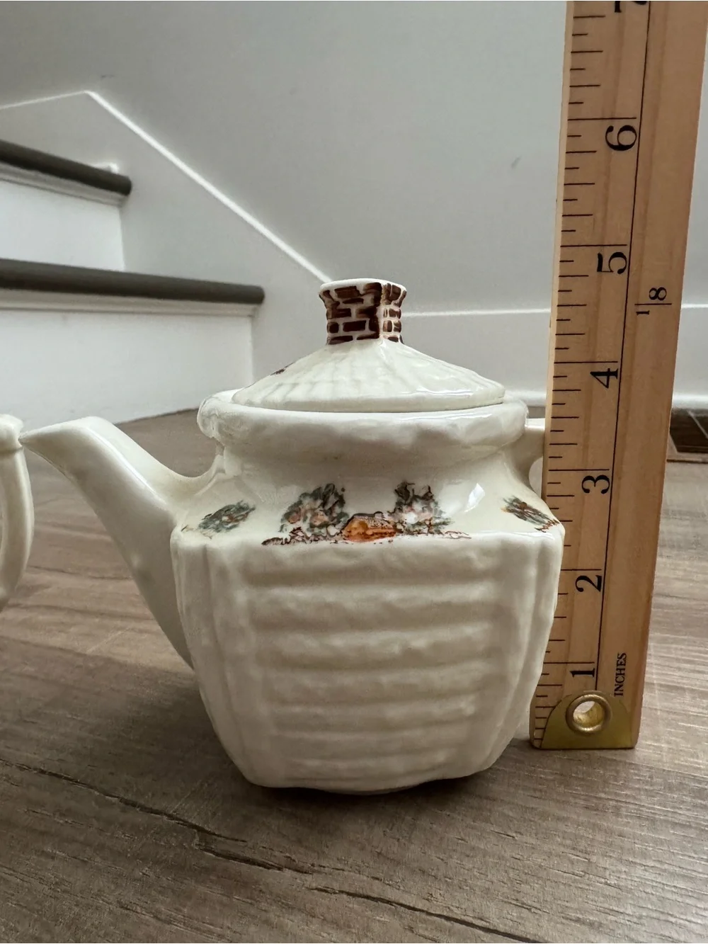 Vintage Porcelier Vitreous China Teapots Set of 2 Cottagecore Cream